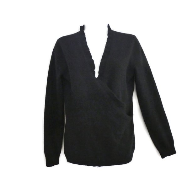 Lauren Ralph Lauren Sweaters - Ralph Lauren Sweater Cashmere Wrap Ruffle Black S